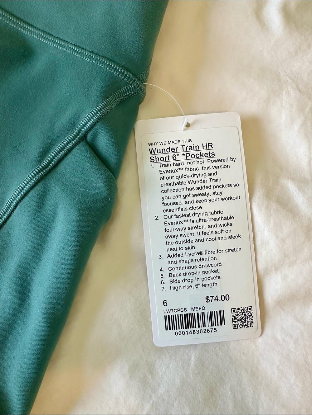 Lululemon Wunder Train High-Rise 6" Shorts in Medium Forest size 6 - Picture 5 of 5
